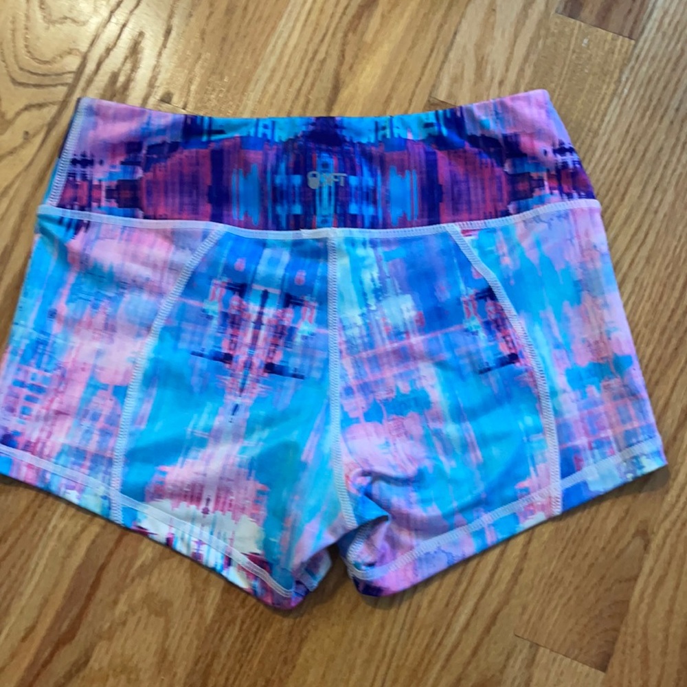 Cotton candy multi colored athletic shorts